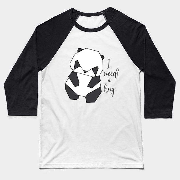 Origami Panda - I Need a Hug Baseball T-Shirt by GraphicLoveShop